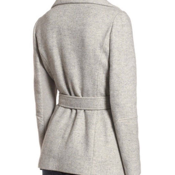 BCBG Gray Wrap Wool Coat - Picture 3 of 14